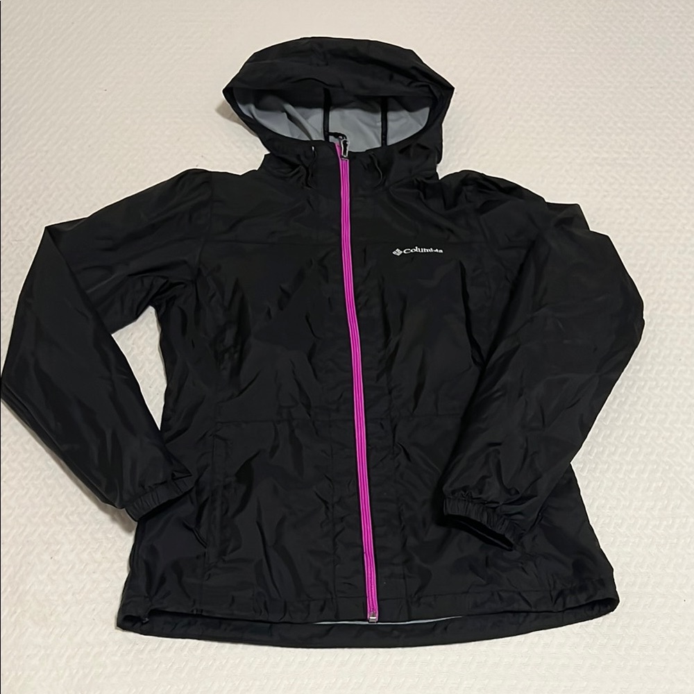 Columbia Black Windbreaker Jacket with Purple Accents